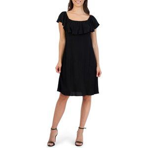 NWOT 52Seven Off the Shoulder Gauze Black Dress, L